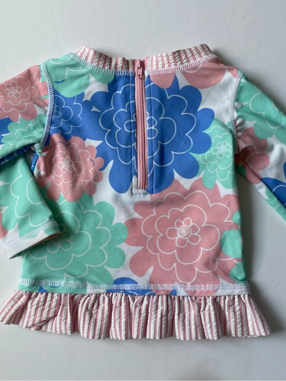 Ruffle Butts Shirt Girl's Size 6 12 Months Baby Girls floral fabric work pink